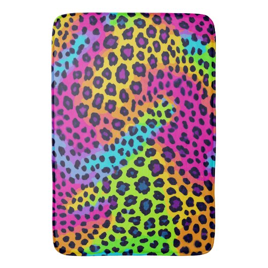 Neon Leopard Print Badematte (Vorderseite Vertikal)