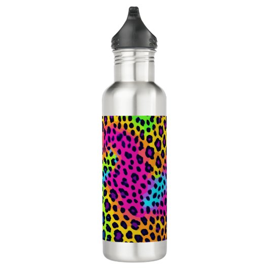 Neon Leopard Print Edelstahlflasche (Rechts)