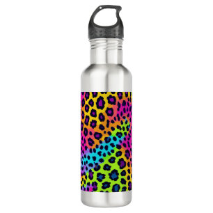 Neon Leopard Print Edelstahlflasche