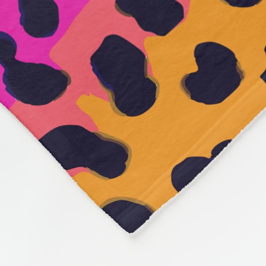 Neon Leopard Print Fleecedecke (Ecke)