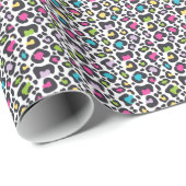 Neon Leopard Print Geschenkpapier (Rolleneckpunkt)