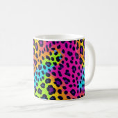 Neon Leopard Print Kaffeetasse (VorderseiteRechts)