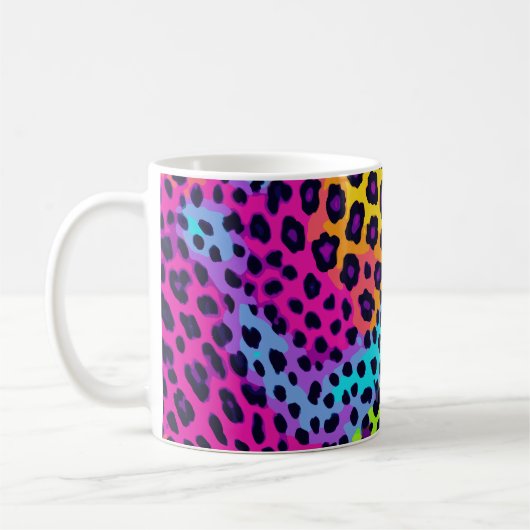 Neon Leopard Print Kaffeetasse (Links)