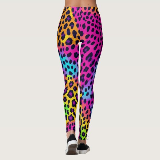 Neon Leopard Print Leggings (Rückseite)