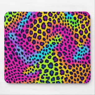 Neon Leopard Print Mousepad