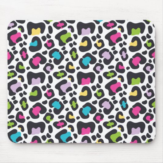 Neon Leopard Print Mousepad (Vorne)