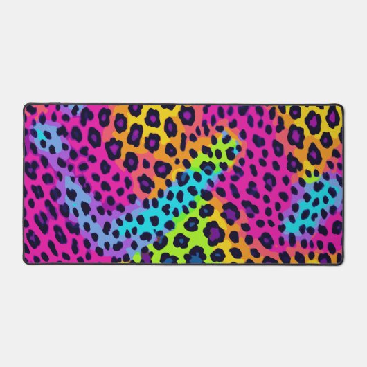 Neon Leopard Print Schreibtischunterlage (Vorderseite)