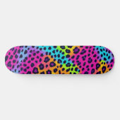 Neon Leopard Print Skateboard (Horizontal)