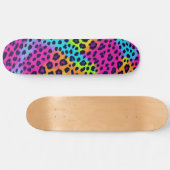 Neon Leopard Print Skateboard (Horizontal)