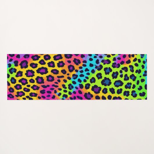 Neon Leopard Print Yogamatte (Rückseite (Horizontal))