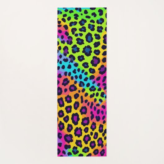 Neon Leopard Print Yogamatte (Rückseite)
