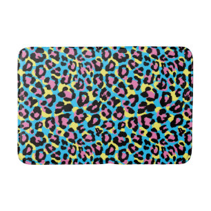 Neon Leopard Spots Muster Badematte