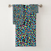 Neon Leopard Spots Muster Badhandtuch Set (Insitu)