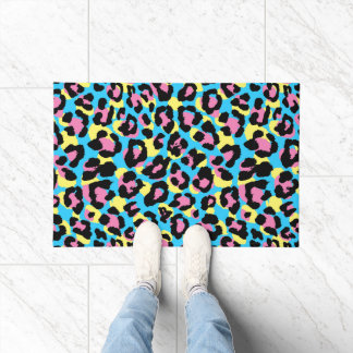 Neon Leopard Spots Muster Fußmatte