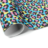 Neon Leopard Spots Muster Geschenkpapier (Rolleneckpunkt)