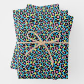 Neon Leopard Spots Muster Geschenkpapier Set (Beispiel)