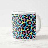 Neon Leopard Spots Muster Jumbo-Tasse (Vorderseite Rechts)