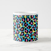Neon Leopard Spots Muster Jumbo-Tasse (Vorderseite)