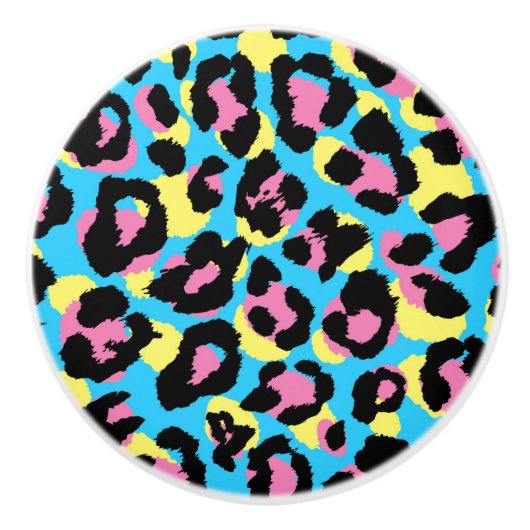 Neon Leopard Spots Muster Keramikknauf (Vorderseite)