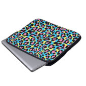 Neon Leopard Spots Muster Laptopschutzhülle (Vorne Knopf)