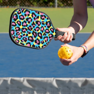 Neon Leopard Spots Muster Pickleball Schläger