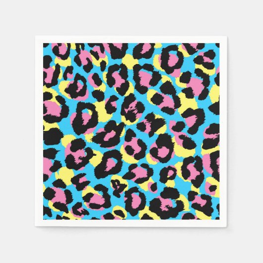 Neon Leopard Spots Muster Serviette (Vorderseite)