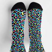 Neon Leopard Spots Muster Socken (Oben)