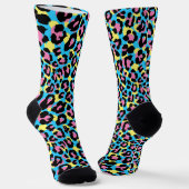 Neon Leopard Spots Muster Socken (Gewinkelt)