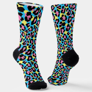 Neon Leopard Spots Muster Socken