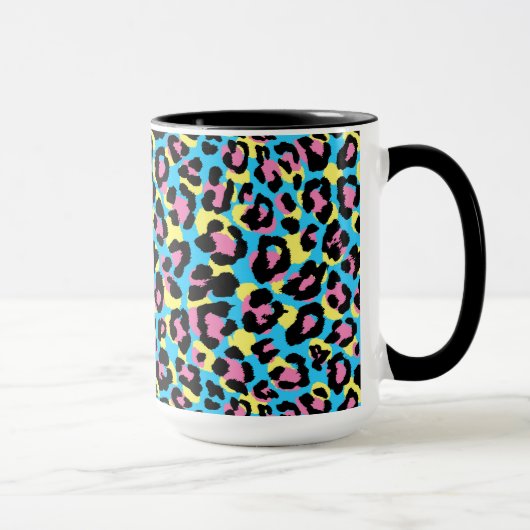 Neon Leopard Spots Muster Tasse (Rechts)