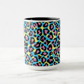 Neon Leopard Spots Muster Tasse (Zentrum)
