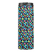 Neon Leopard Spots Muster Thermosbecher (Rückseite)