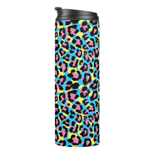 Neon Leopard Spots Muster Thermosbecher (Nach rechts gedreht)