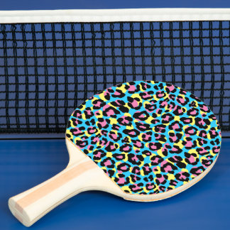 Neon Leopard Spots Muster Tischtennis Schläger