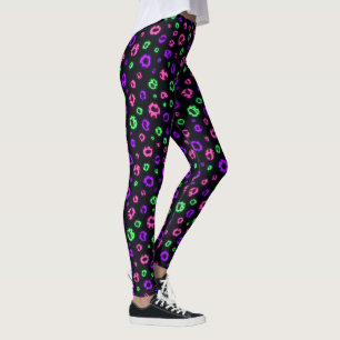 Neon-Leoparden-Druck, kühner Trend-Muster Leggings