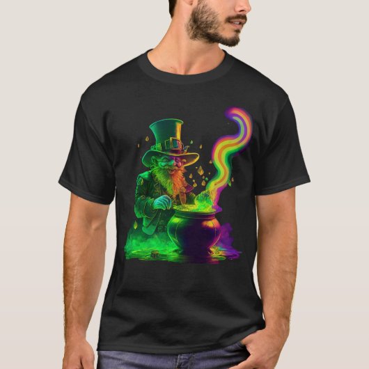 Neon Leprechaun Rainbow T-Shirt (Vorderseite)