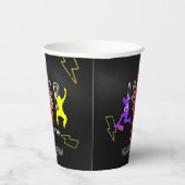 Neon Let's Jump Kids Colorful Birthday Party Pappbecher (Rechts)