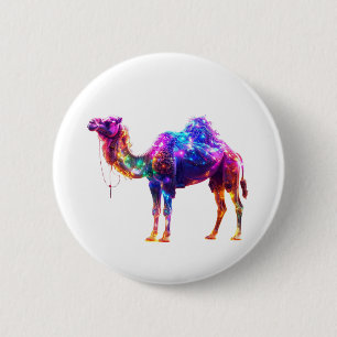 Neon-Leuchtendes Kamel-Kunstposter - Farbige Fanta Button