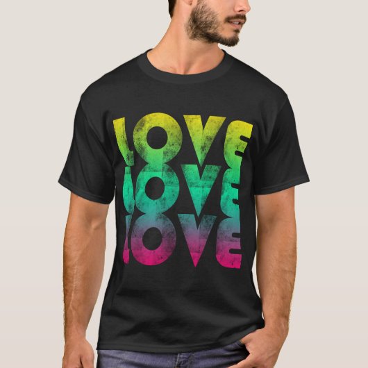 Neon-Liebe 80er T-Shirt (Vorderseite)