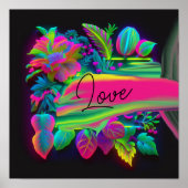 Neon Liebe Blooms Poster (Vorne)