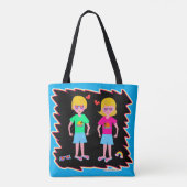 Neon Liebe Fun Retro Niedliches Kunstdesign Tasche (Rückseite)