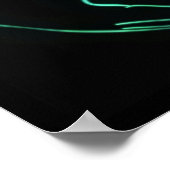 Neon Liebe Hand Heart Line Kunst Zeichnend Niedlic Poster (Ecke)