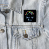 Neon Liebe ist Liebe Regenbogen Button (Beispiel)