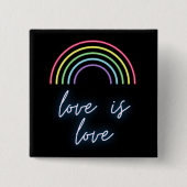 Neon Liebe ist Liebe Regenbogen Button (Vorderseite)