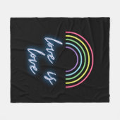 Neon Liebe ist Liebe Regenbogen Fleecedecke (Vorderseite (Horizontal))