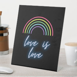 Neon Liebe ist Liebe Regenbogen Sockelschild