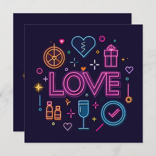 Neon Liebe Save The Date (Vorne/Hinten)