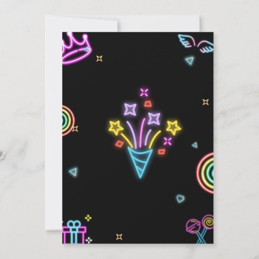 Neon Light 29. Geburtstag Einladung (Rückseite)