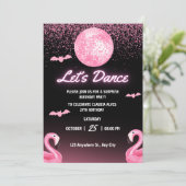 Neon Light Adult Disco Geburtstagsfeier Einladung (Stehend Vorderseite)