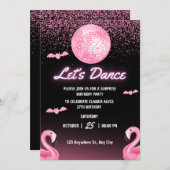 Neon Light Adult Disco Geburtstagsfeier Einladung (Vorne/Hinten)